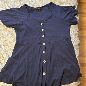 Torrid Navy Peplum Top-  Size 1
